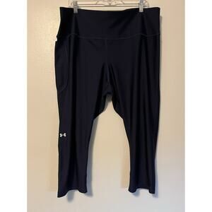 Under Armour Compression HeatGear Leggings Womens Plus Size 3X Navy Blue